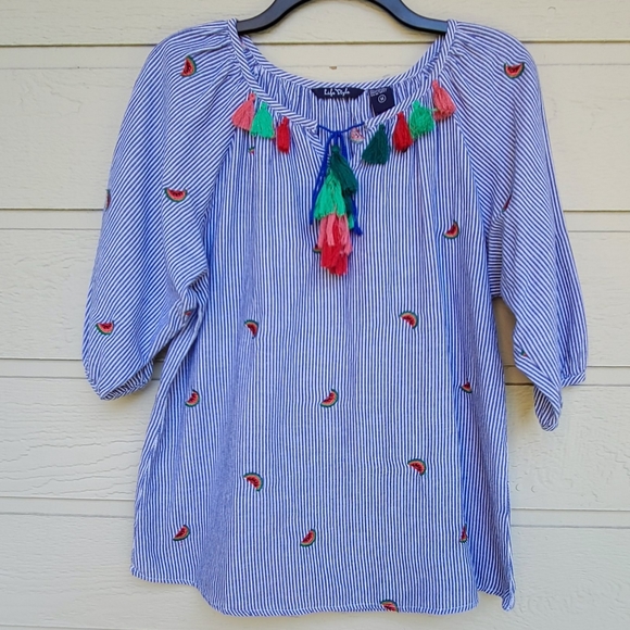 Lifestyle embroidery watermelon boho blouse M - Picture 1 of 8